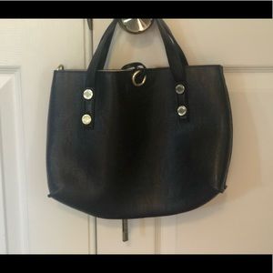 Black leather Calvin Klein Handbag
